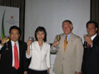 (from left) President of the Hong Kong Association of Northern Texas, Robert Hsueh; Director of Hong Kong Economic and Trade Office, Doris Cheung; Congressman Pete Sessions and Mayor, of Addison, Joe Chow at the reception in Dallas, Texas