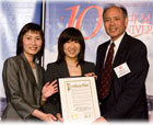 Mr William Lee of City and County of San Francisco (right) representing the Office of San Francisco Mayor Gavin Newsom presents a proclamation to the Hong Kong Economic and Trade Office in San Francisco declaring July 1, 2007 as the "Hong Kong Special Administrative Region Day" to Director of the Hong Kong Economic and Trade Office in San Francisco Ms Doris Cheung, , left, and Hong Kong Commissioner for Economic and Trade Affairs, USA, Miss Margaret Fong.